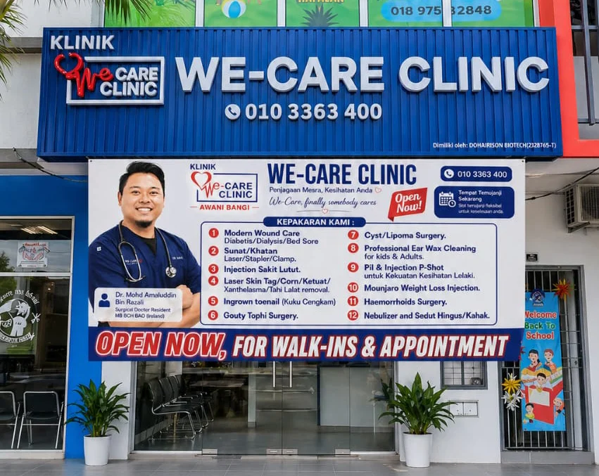 Bahagian luar Klinik WeCare Bangi